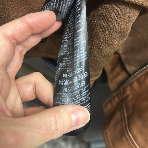 Guess Coat Men’s XL Brown with Silver Zippers. Knit at arms. - Picture 12 of 12